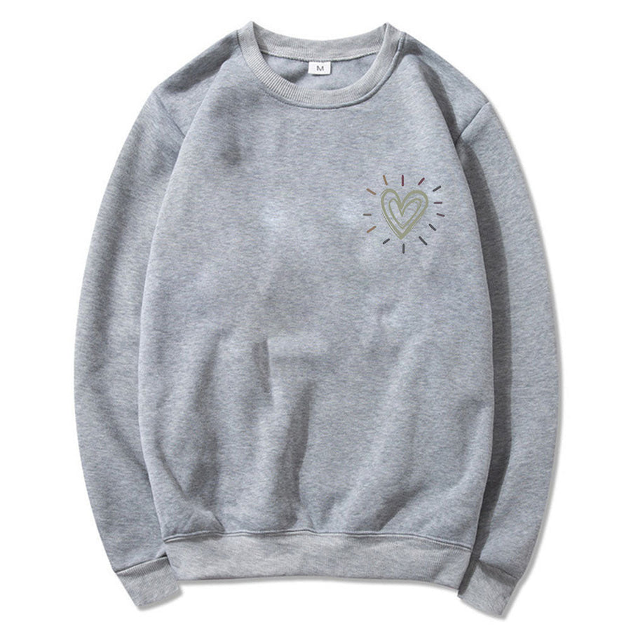 Damen Oversized Sweatshirt mit niedlichem Herzmotiv und lässigem Schnitt