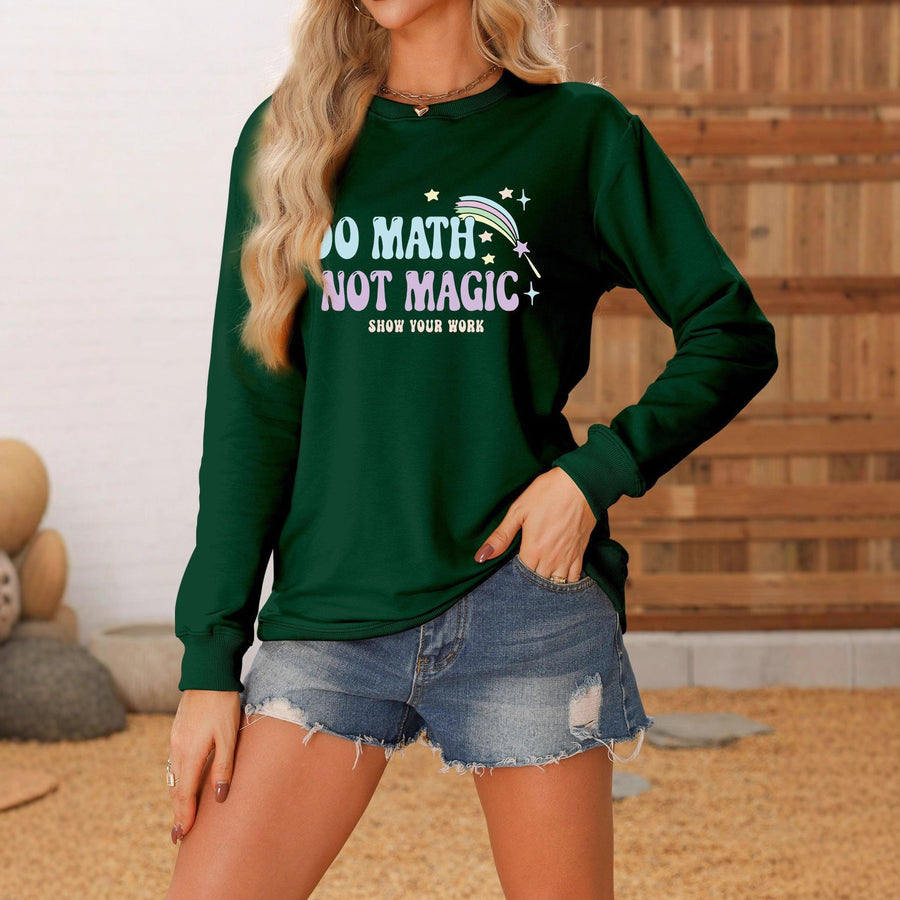 Damen lässiger Sweatshirt mit inspirierendem Mathematikmotiv