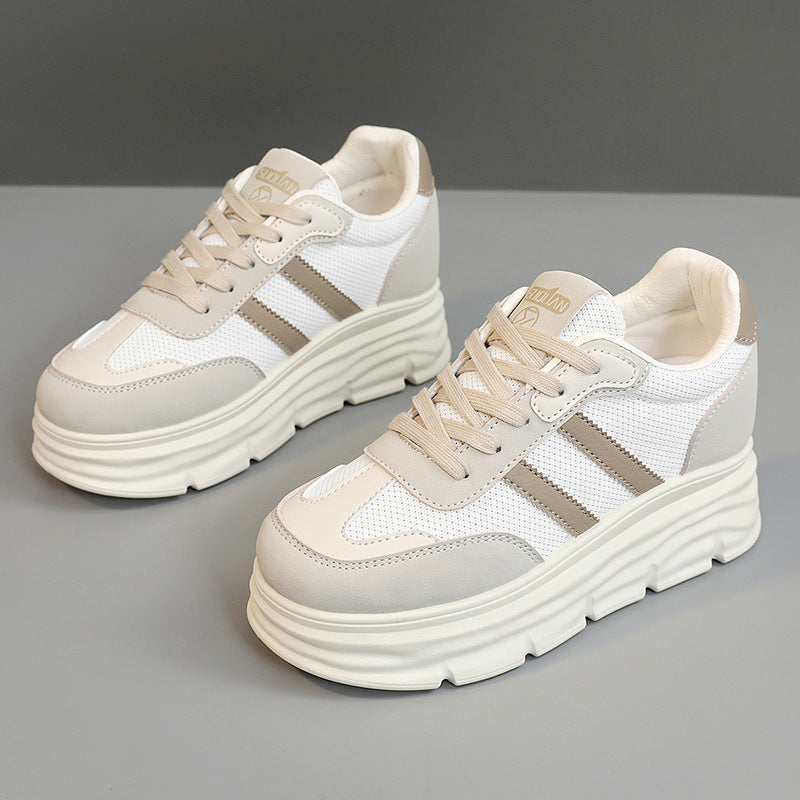 Damen Sportliche Plateau Sneakers mit atmungsaktivem Mesh-Obermaterial und dämpfender Laufsohle