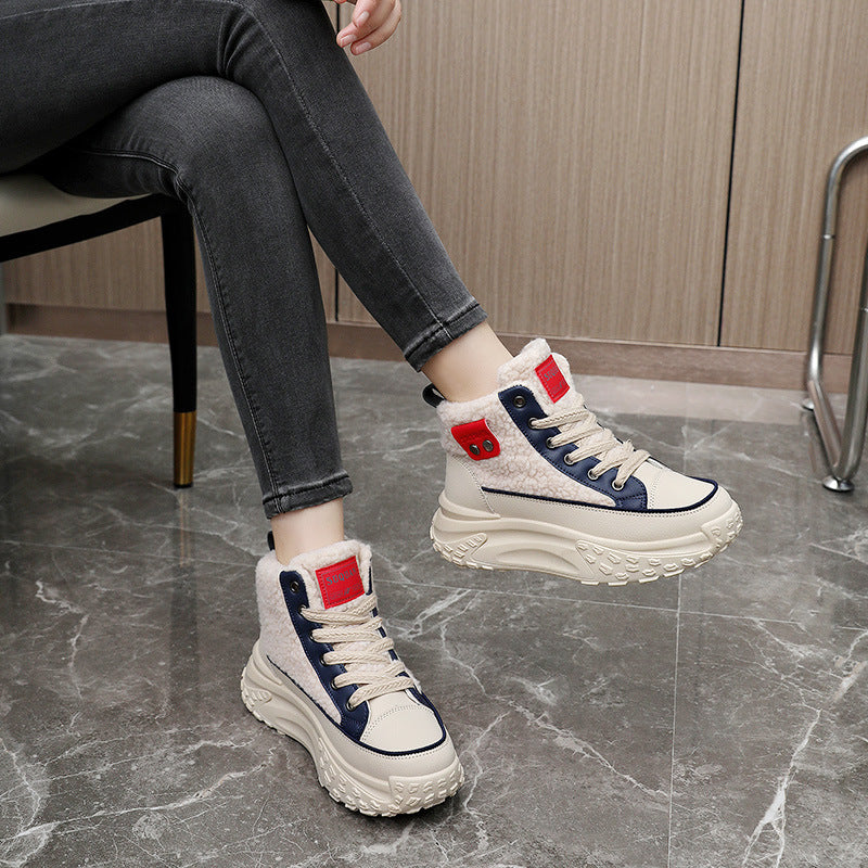 Damen High-Top Sneakers mit warmem Fleece-Futter und rutschfester Sohle