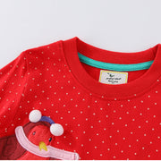 Mädchen Langarmkleid mit bunten Tierapplikationen Drune