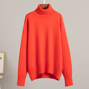Emma | Damen Lässiger Warmer Strickpullover mit geripptem Saum