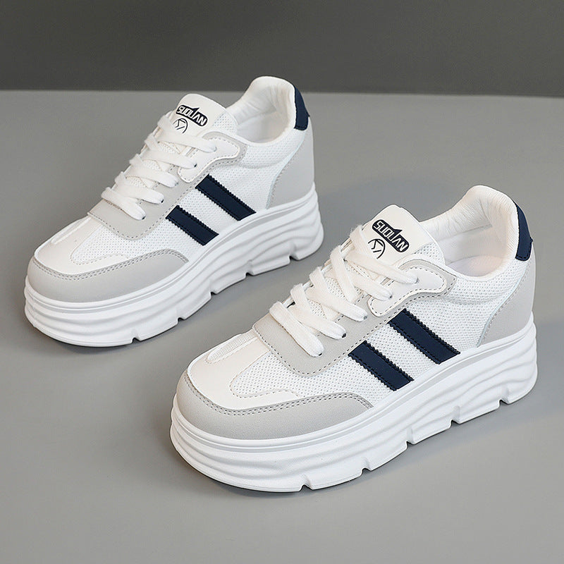Damen Sportliche Plateau Sneakers mit atmungsaktivem Mesh-Obermaterial und dämpfender Laufsohle