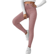 Damen Hochtaillierte Rippstrickleggings