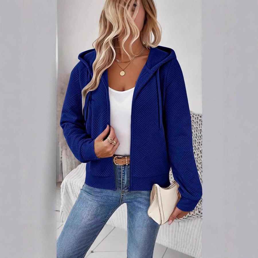 Damen Sportliche Kapuzenjacke mit strukturiertem Design und praktischen Taschen