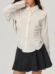 Damen elegante Bluse mit Rüschendetails