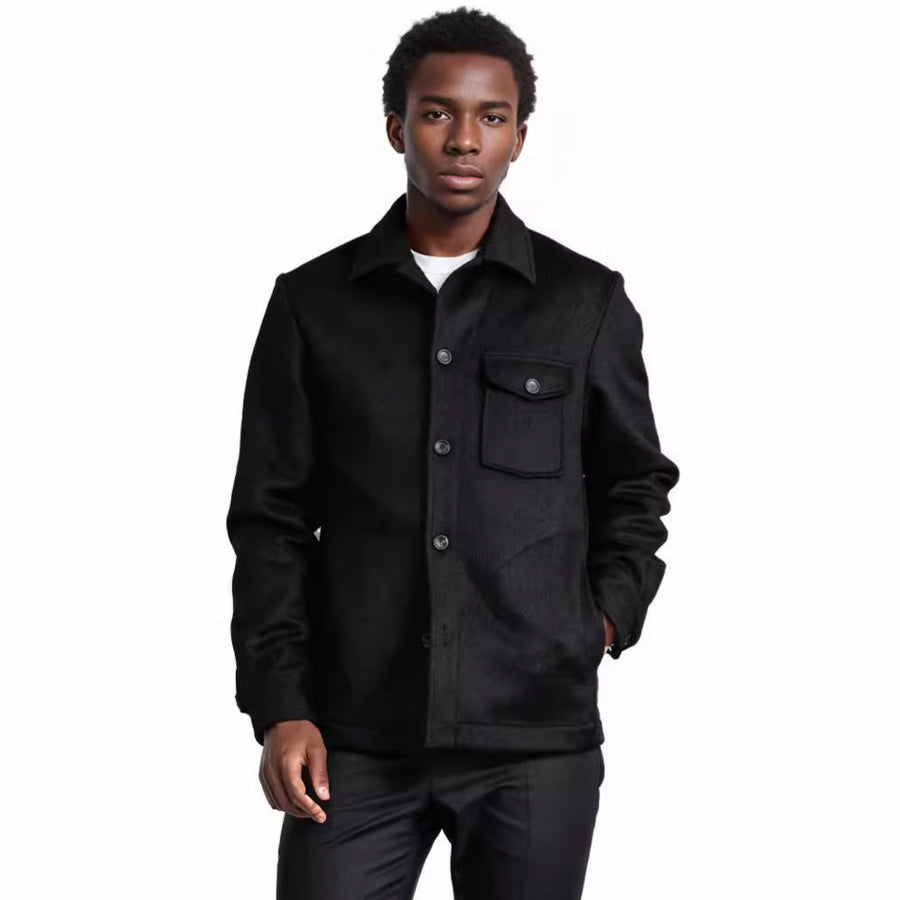 Herren elegante Wolljacke mit praktischen Taschen Aliams