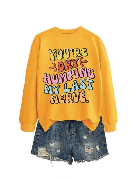 Damen Sweatshirt mit fröhlichem Comic-Slogan und lässigem Schnitt