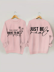 Damen lässiger Pullover mit inspirierenden Botschaften