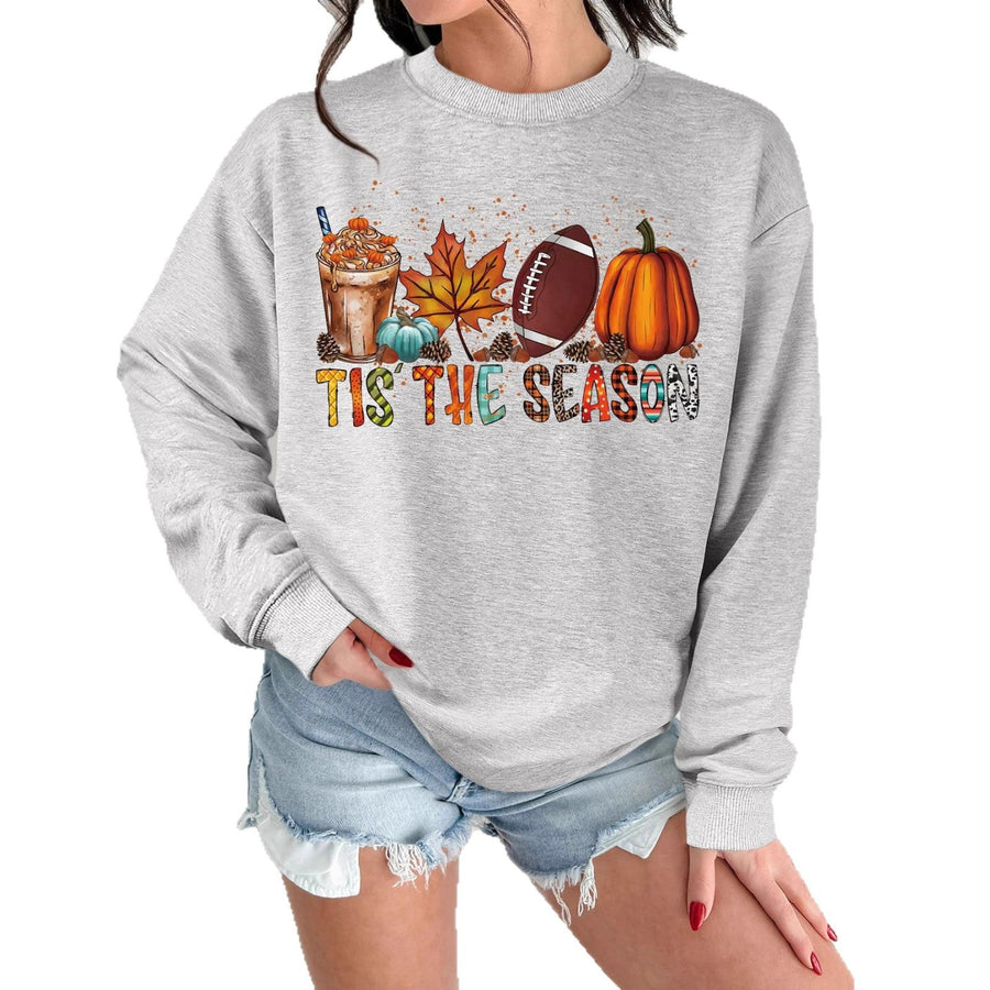 Damen Sweatshirt mit herbstlichem Motiv und lässigem Schnitt
