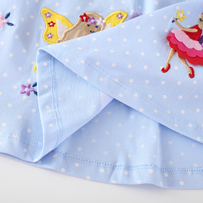 Mädchen Langarmkleid mit fröhlichen Feen-Applikationen Drune