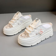 Damen Plateauschlüpfschuhe mit modischem Glitzer-Design