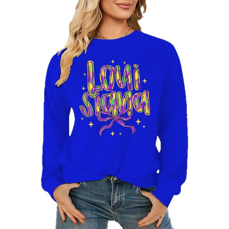Damen Sweatshirt mit kreativem Schriftzug und weichem Innenfutter