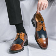 Herren Elegante Schnürschuhe mit zweifarbiger Lederoptik