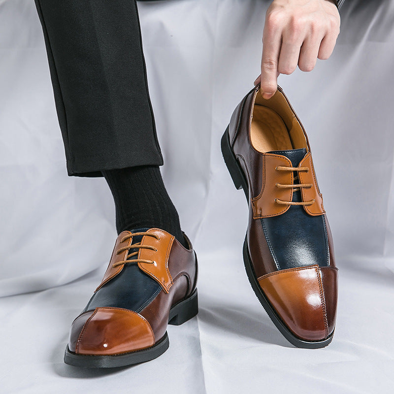 Herren Elegante Schnürschuhe mit zweifarbiger Lederoptik