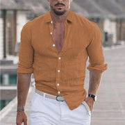 Herren Premium Leinenhemd mit modernem Slim-Fit Schnitt und hautfreundlicher Textur Heidi-Mode