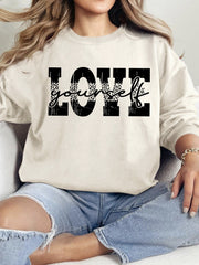 Damen Sweatshirt mit kreativem LOVE-Schriftzug und lässiger Passform