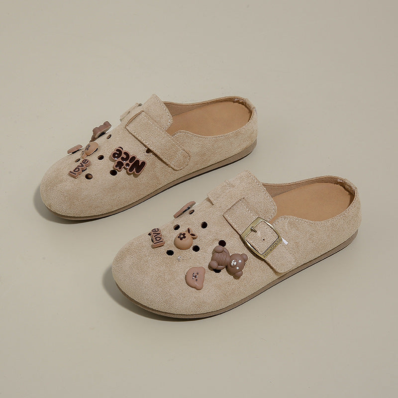 Damen Clogs mit niedlichem Tiermotiv und verstellbarem Riemen