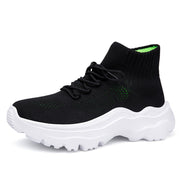 Damen Strick-Sneakers mit hohem Kragen und rutschfester Sohle