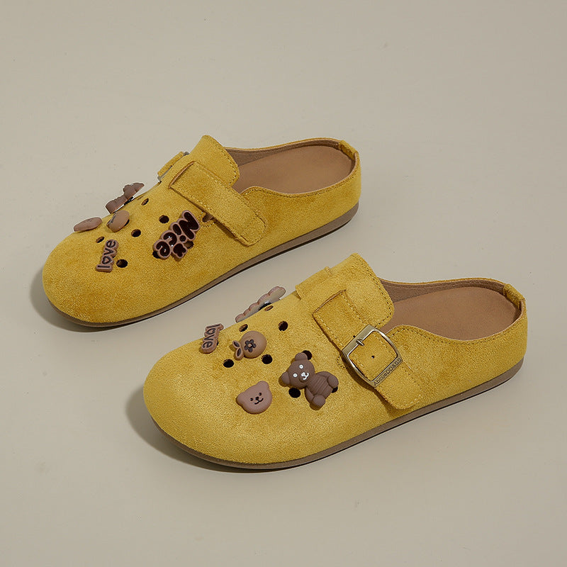 Damen Clogs mit niedlichem Tiermotiv und verstellbarem Riemen
