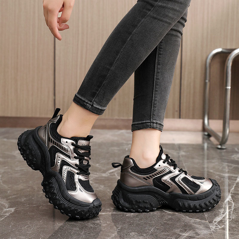 Damen sportliche Sneakers mit dämpfendem Komfort und atmungsaktiver Netzstruktur
