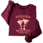 Damen Sweatshirt mit kreativem Cocktailmotiv und lässigem Schnitt
