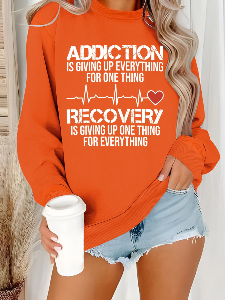 Damen Sweatshirt mit inspirierendem Druck und lässigem Schnitt