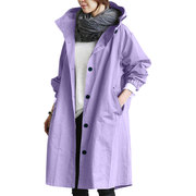 Edith | Damen langer Streetcoat mit Knopfleiste