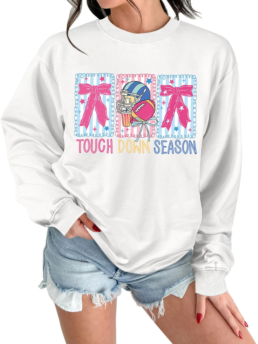 Damen Sweatshirt mit kreativem Football-Motiv und lässigem Schnitt