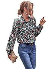 Damen Bluse mit floralem Druck und modischem Puffärmel