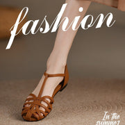 Damen elegante Flachsandalen mit verstellbarem Riemen und modischem Schnitt Heidi-Mode