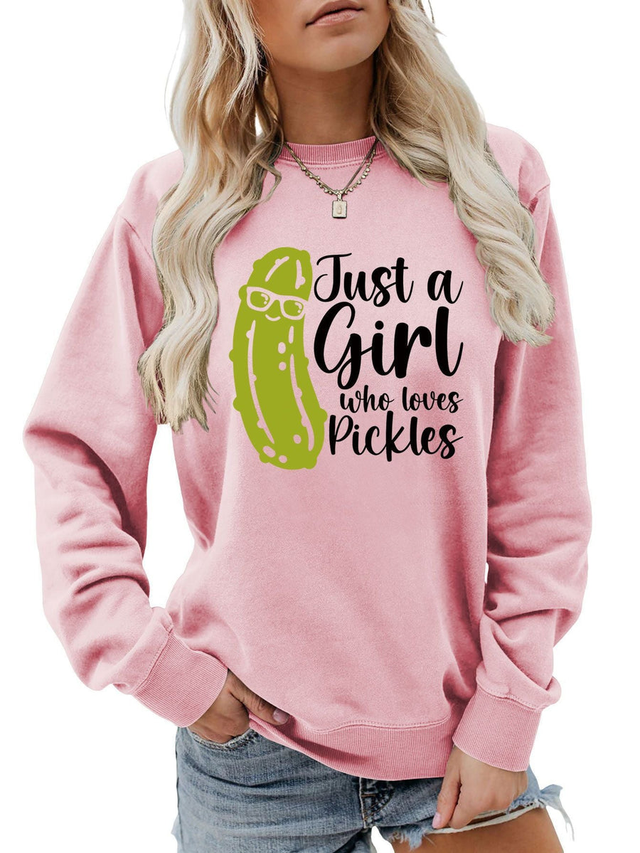 Damen Sweatshirt mit humorvollem Gurkenmotiv und lässigem Schnitt