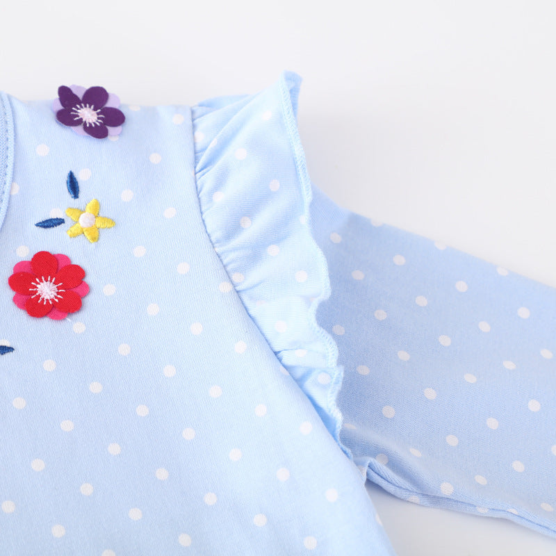 Mädchen Langarmkleid mit fröhlichen Feen-Applikationen Drune