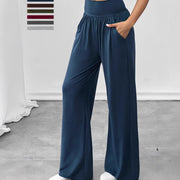 Damen gemütliche Freizeithose mit elastischem Bund und Seitentaschen