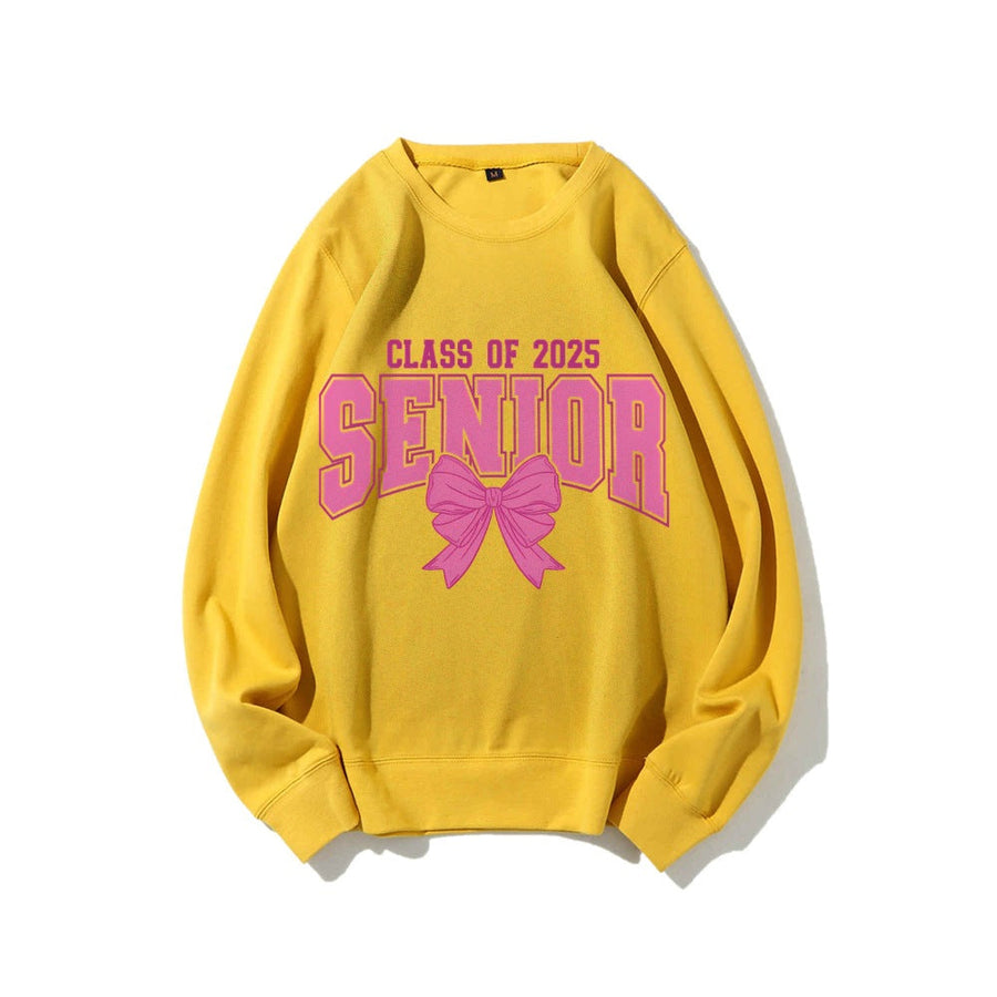 Damen Sweatshirt mit Abschlussjahr und dekorativem Schleifendesign