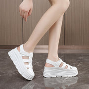 Damen Plattform-Sandalen mit verstellbarem Riemen und rutschfester Sohle