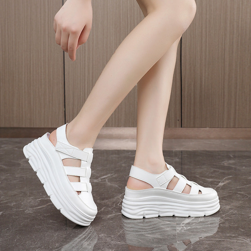 Damen Plattform-Sandalen mit verstellbarem Riemen und rutschfester Sohle