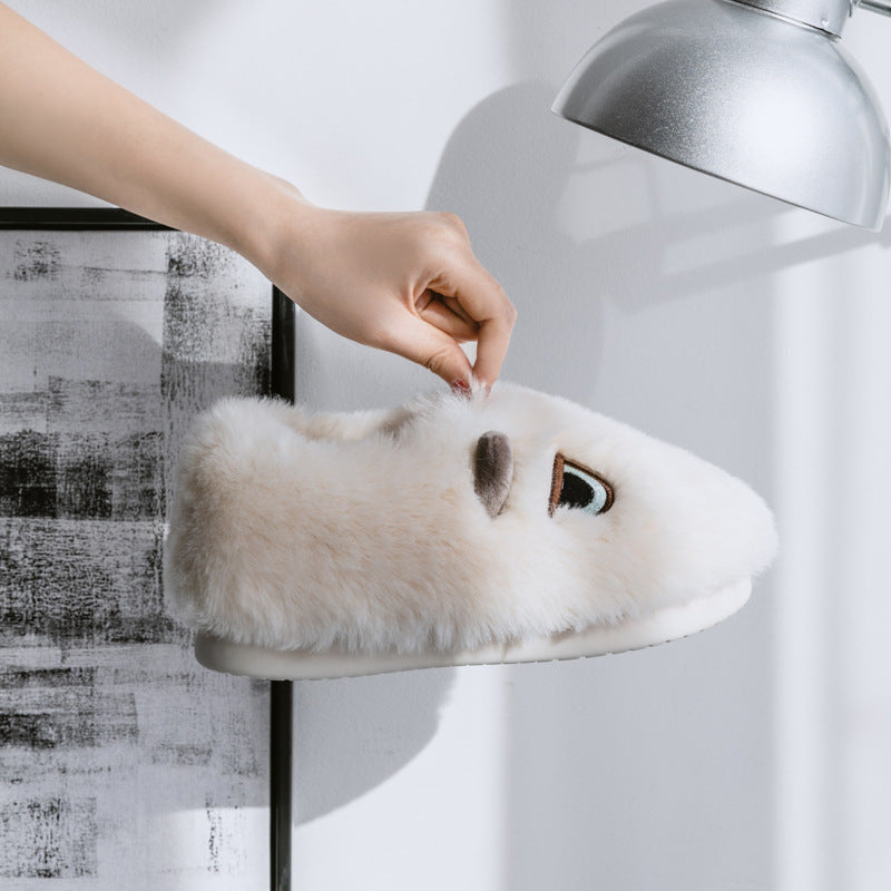 Damen Hausschuhe mit tierischem Motiv und weichem Fleece-Innenfutter
