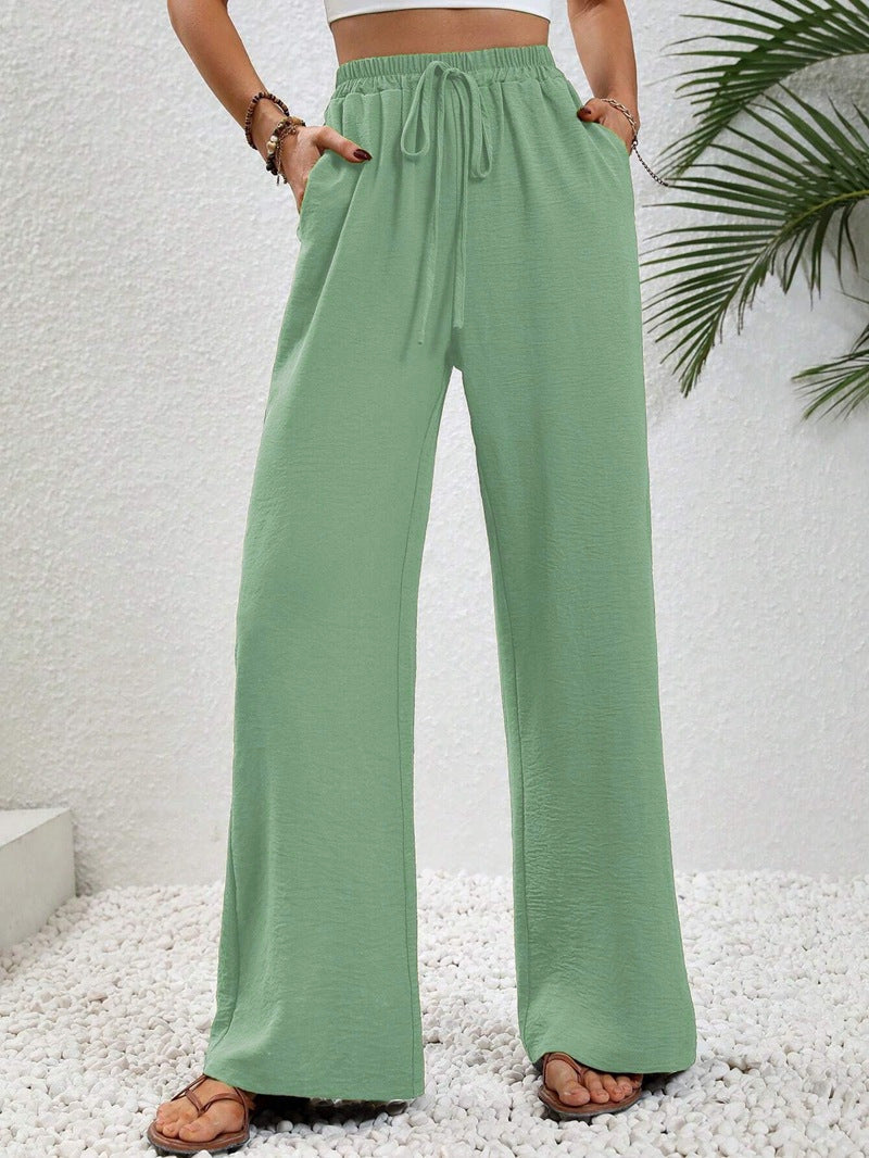 Damen Weite Sommerhose mit elastischem Bund und praktischen Seitentaschen