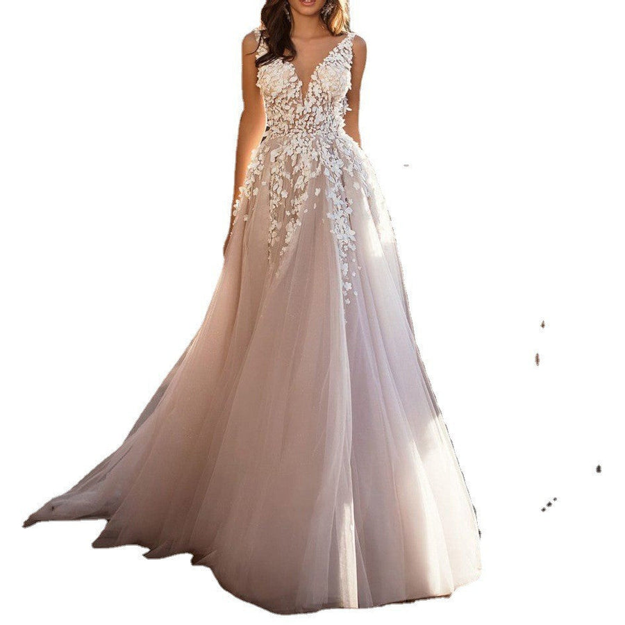 Heidi-Mode | Elegantes Hochzeitskleid Stickerei Langer Rock