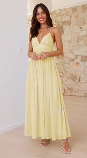 Damen Maxikleid mit schmalen Spaghetti-Trägern und elegantem Wickel-Design Heidi-Mode