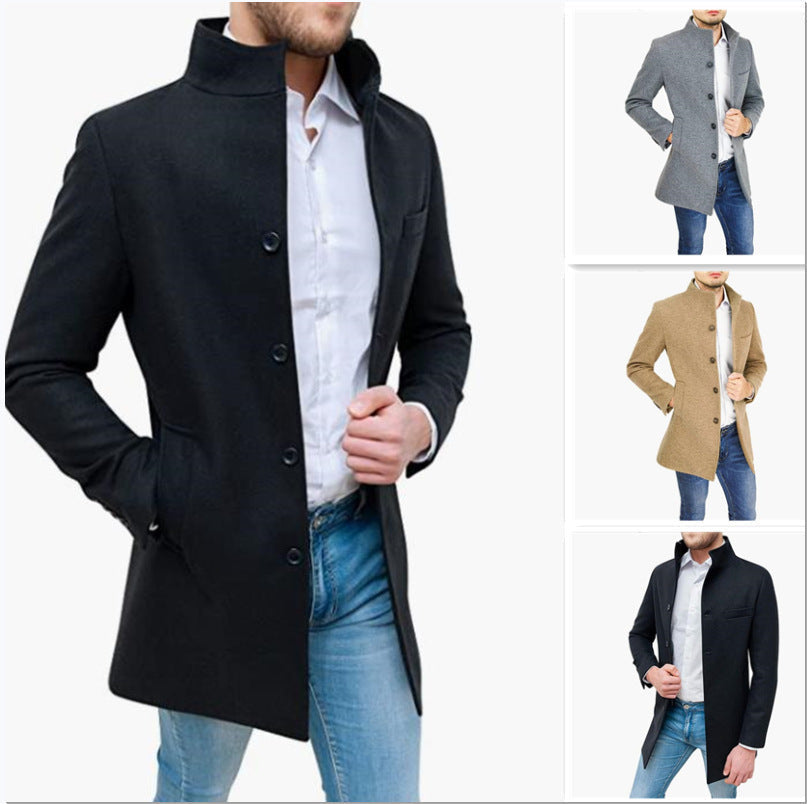 Herren eleganter Melton-Mantel Aliams 1760892244