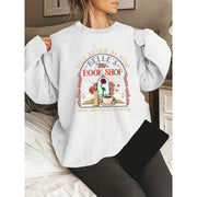 Damen Sweatshirt mit einzigartigem Buchladen-Motiv