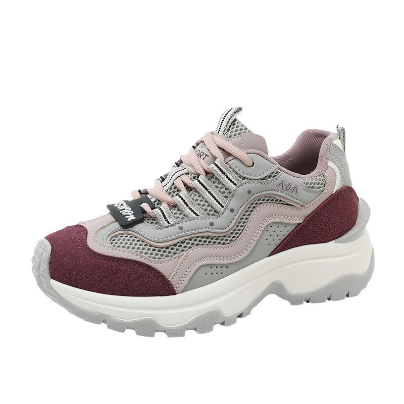 Damen trendige Chunky Sneakers mit atmungsaktivem Mesh und stabiler Sohle