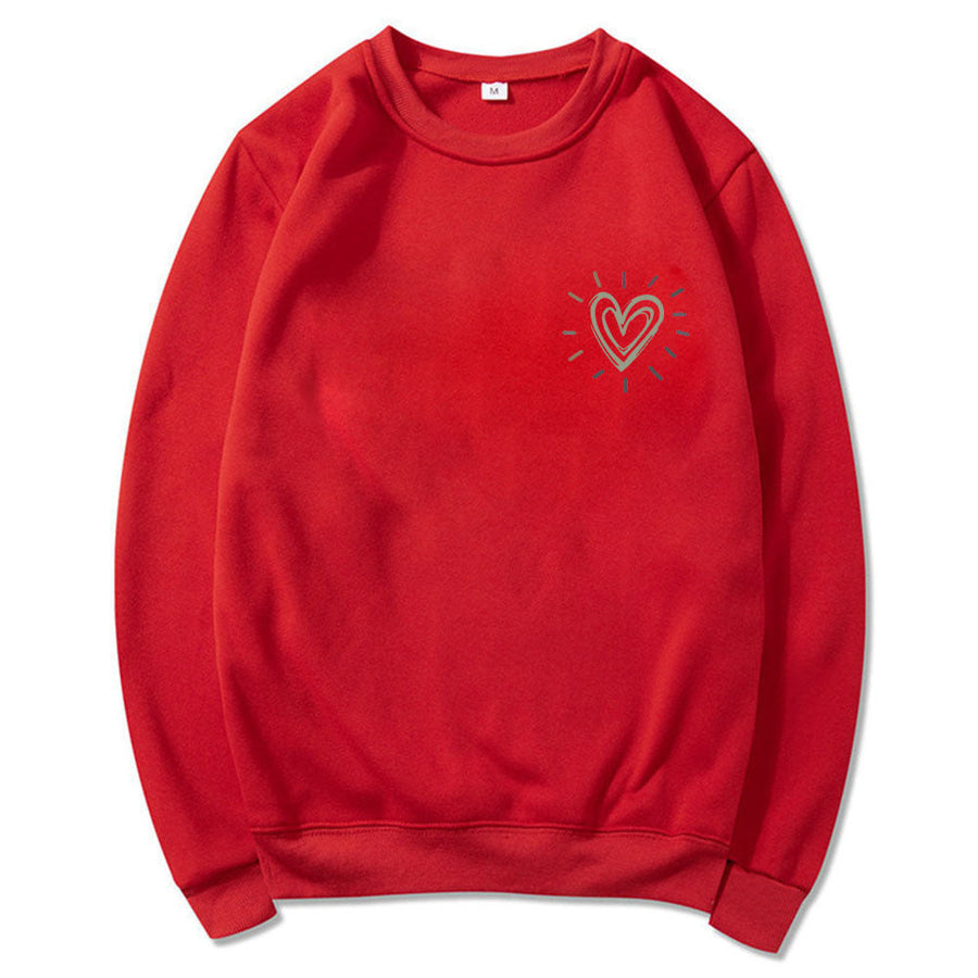 Damen Oversized Sweatshirt mit niedlichem Herzmotiv und lässigem Schnitt