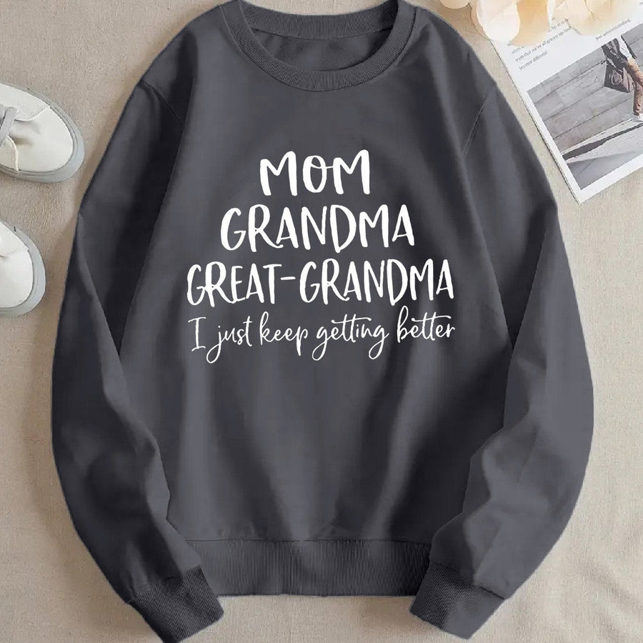 Damen Sweatshirt mit kreativem Familienaufdruck und bequemer Passform