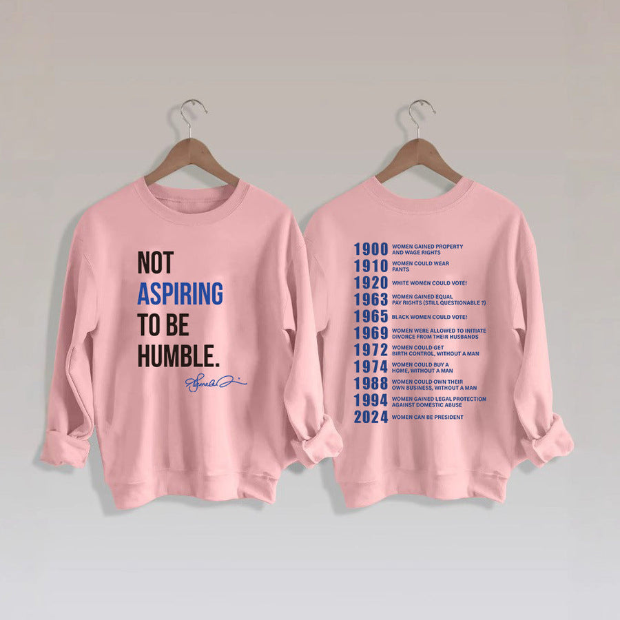 Damen Sweatshirt mit inspirierendem Schriftzug und historischem Motiv