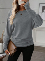 Damen Lässiges Langarmshirt mit weitem Schnitt und eleganter Silhouette