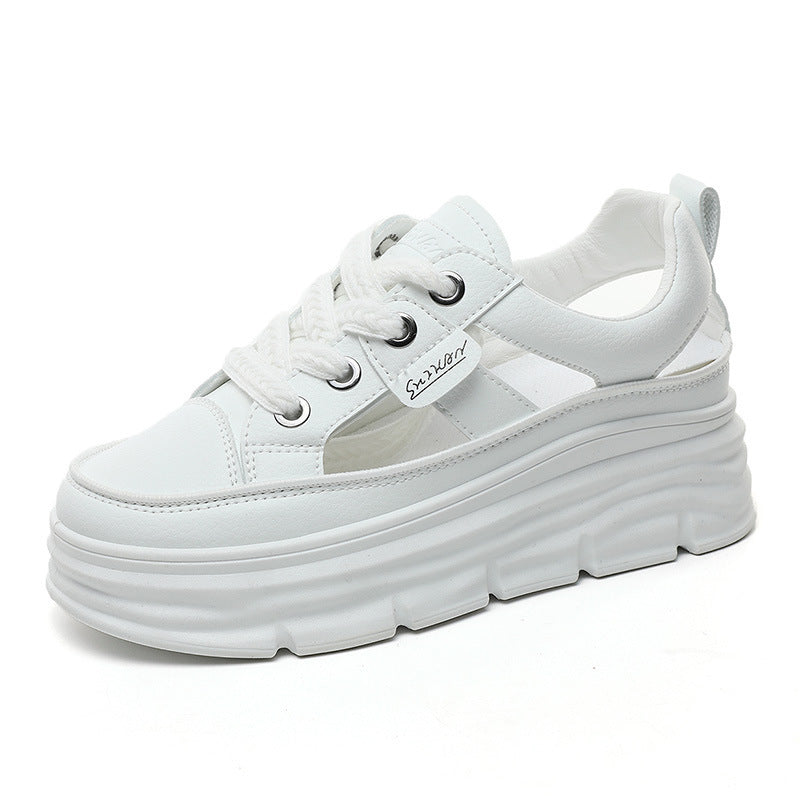 Damen Plattform Sneakers mit atmungsaktiver Mesh-Oberfläche und trendiger Dämpfung