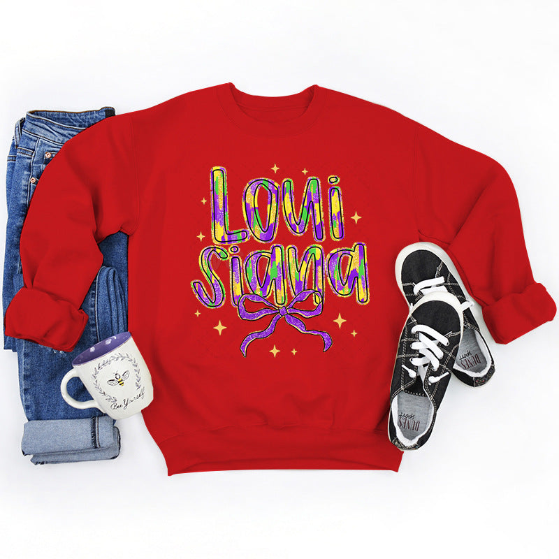 Damen Sweatshirt mit kreativem Schriftzug und weichem Innenfutter